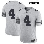 Youth NCAA Ohio State Buckeyes Jordan Fuller #4 College Stitched No Name Authentic Nike Gray Football Jersey XF20B54IX